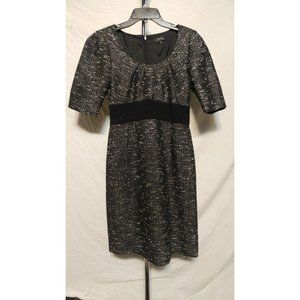 Tahari dress size 4 black white boucle short sleeve sheath dress